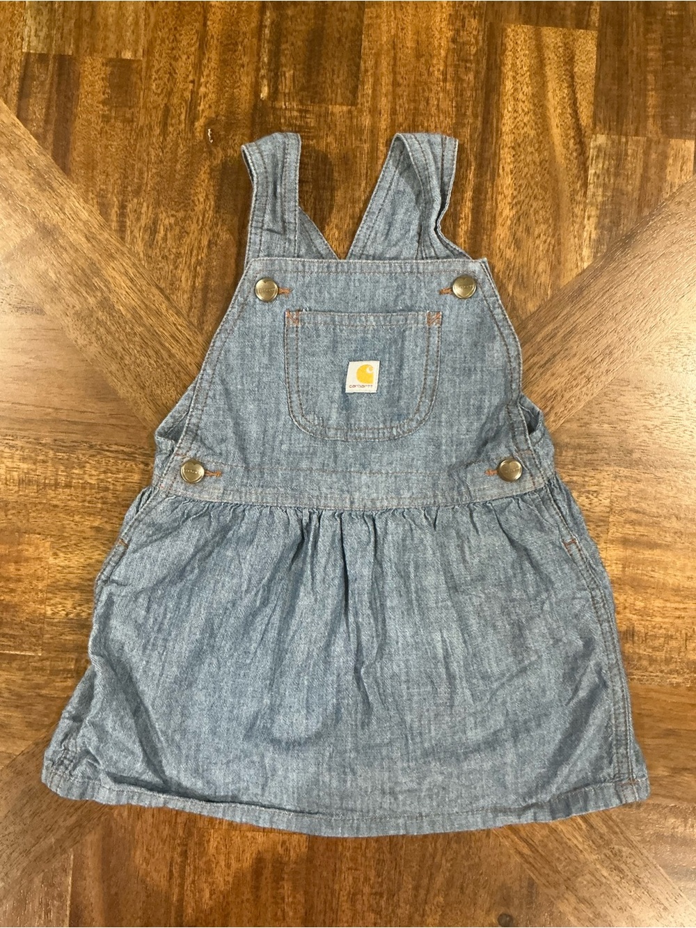 Carhartt 3T Kids' Blue Denim Overall Dress